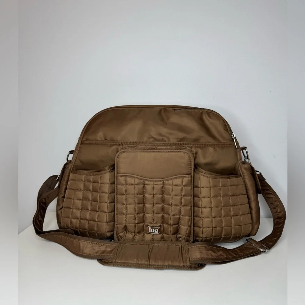 Lug Tuk Tuk Brown Quited Carry All Baby Diaper Bag Changing Pad Travel Overnight
